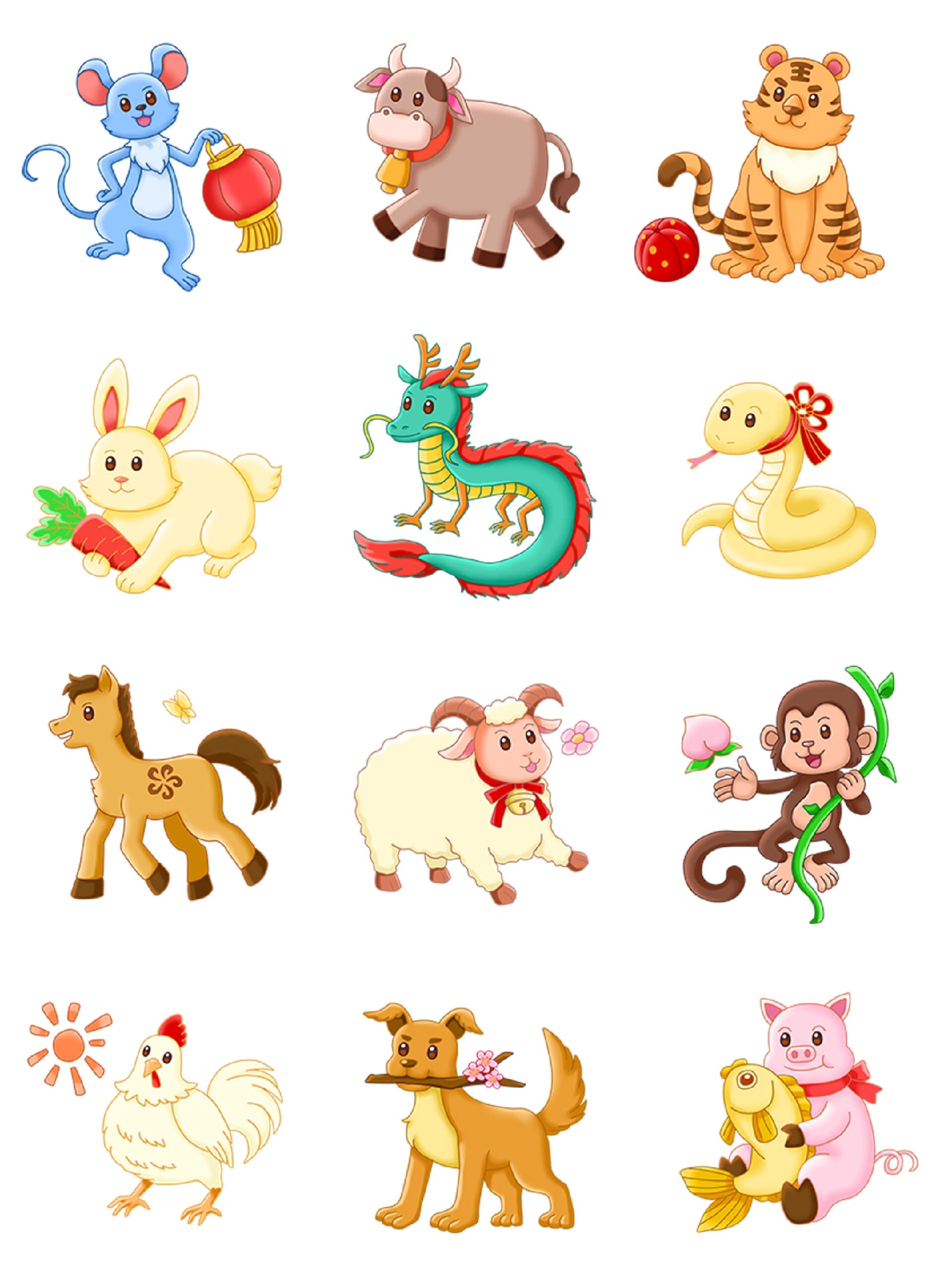 十二生肖图(十二生肖图纸) 十二生肖图(十二生肖图纸)