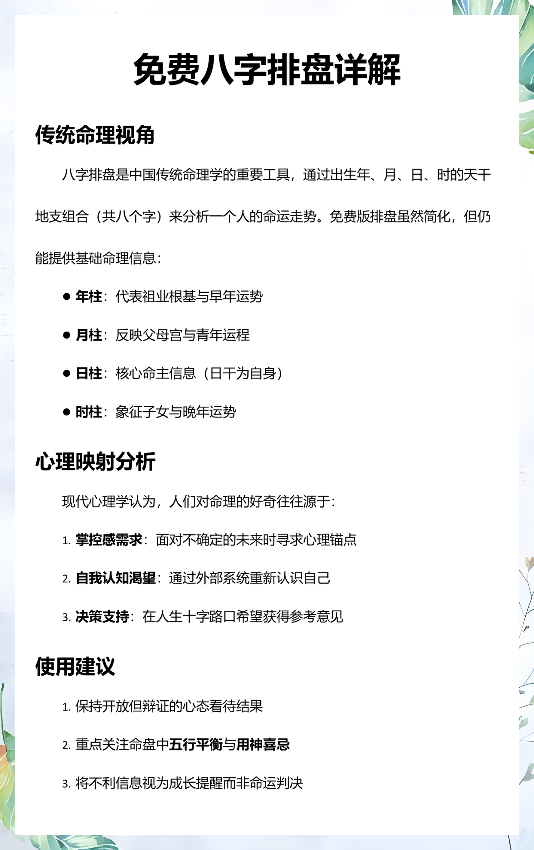 测八字免费测八字排盘