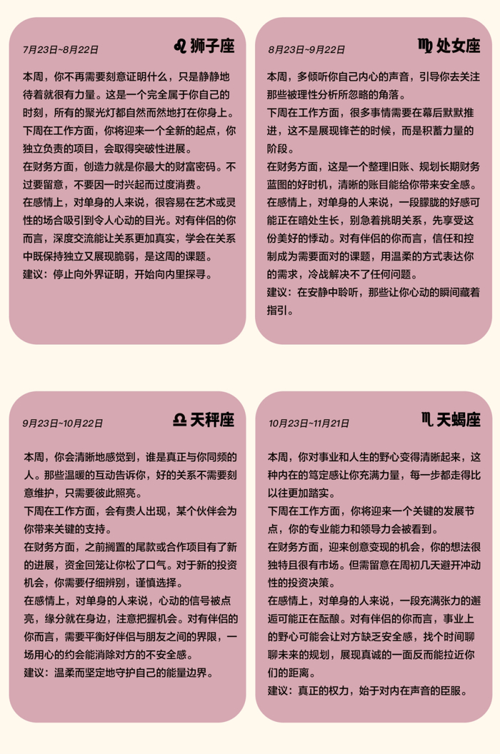 星座运势性格解析