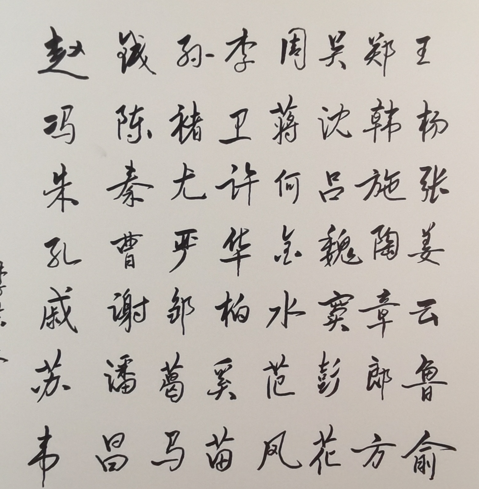 百家姓全部写出来