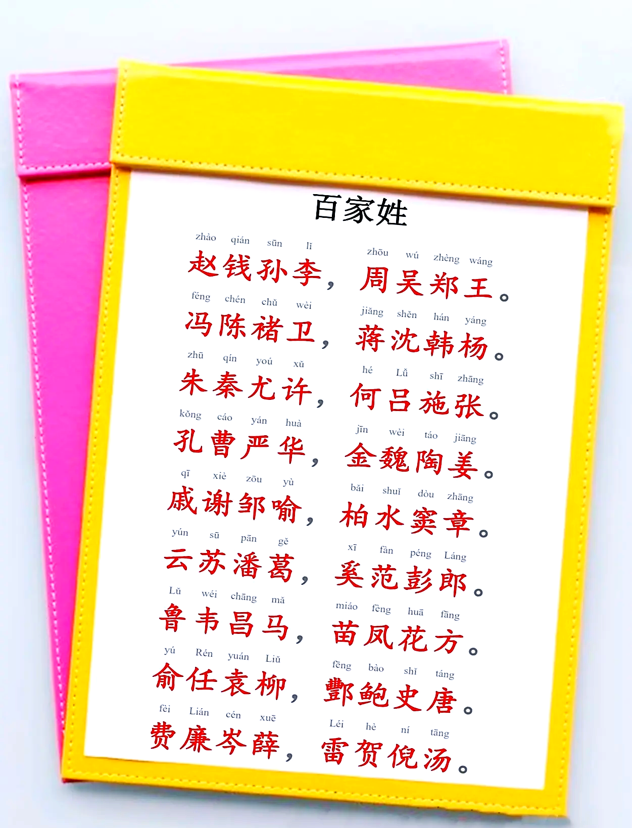 百家姓姓氏顺序怎么排
